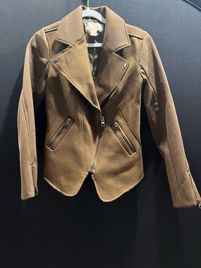 H&M Women's Brown Asymmetrical Moto Jacket